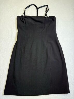 A/X Armani Exchange Black Strapless Sheath Dress with Suspenders Straps Y2K